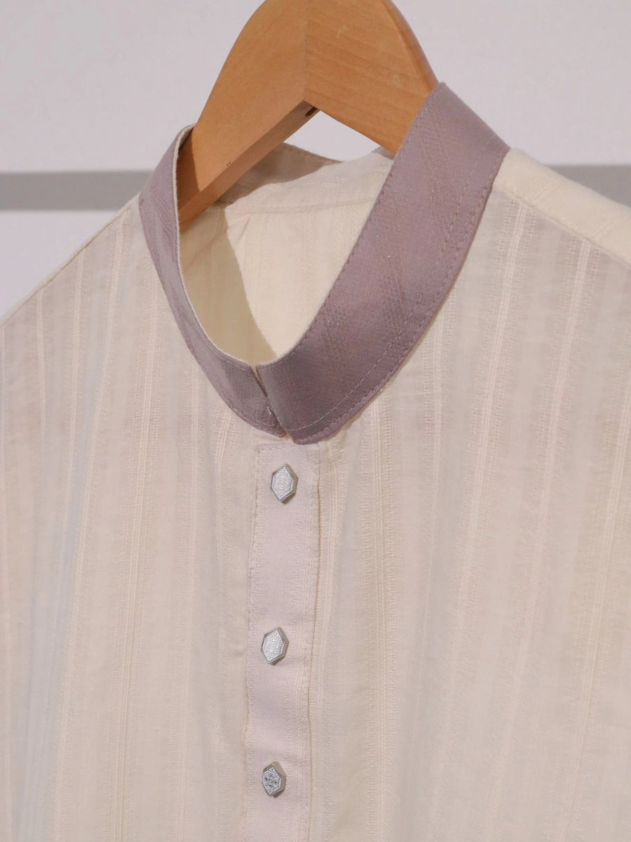 Off White Jacquard Panjabi