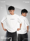 White Mechanical Seam Oversized Tee