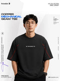 Black Mechanical Seam Oversized Tee