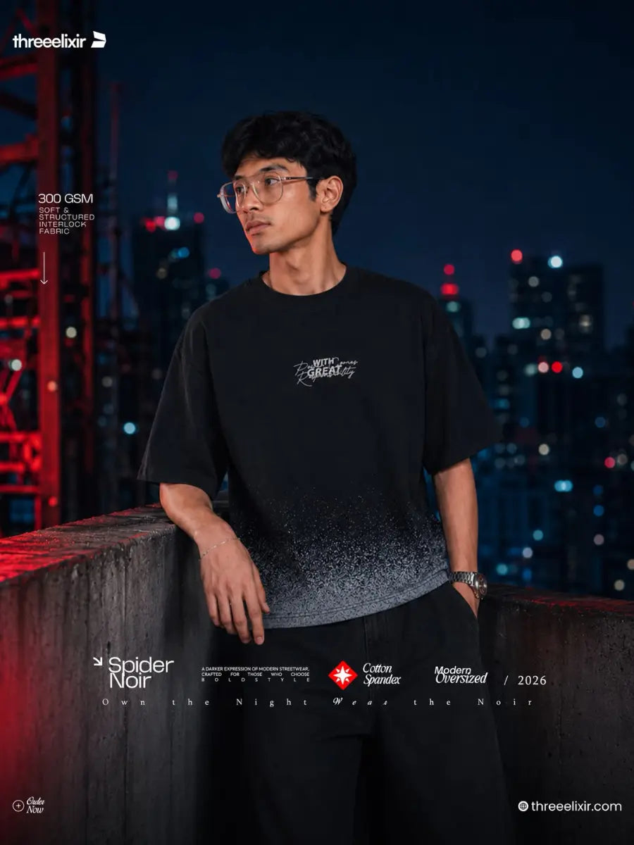 Spider Noir Oversized Tshirt