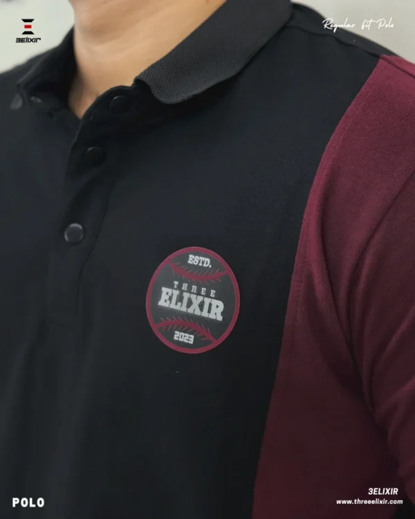 Elixir-Maroon Black polo - Image 3