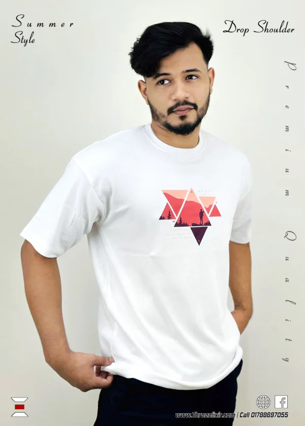Travelers- White drop shoulder T-shirt - Image 2