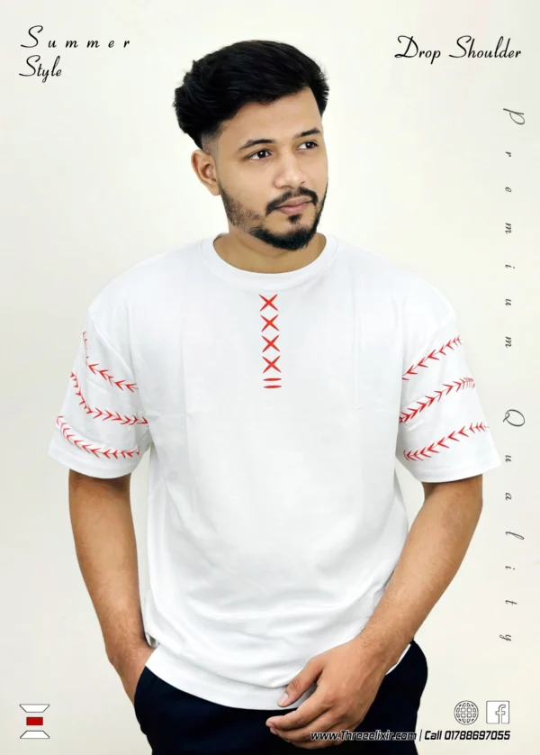 White X drop shoulder t- shirt - Image 2