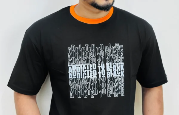 Addicted to Black drop shoulder T-shirt - Image 3