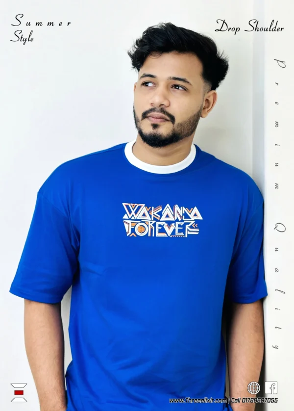 Wakanda-Royal Blue drop shoulder T-shirt - Image 2