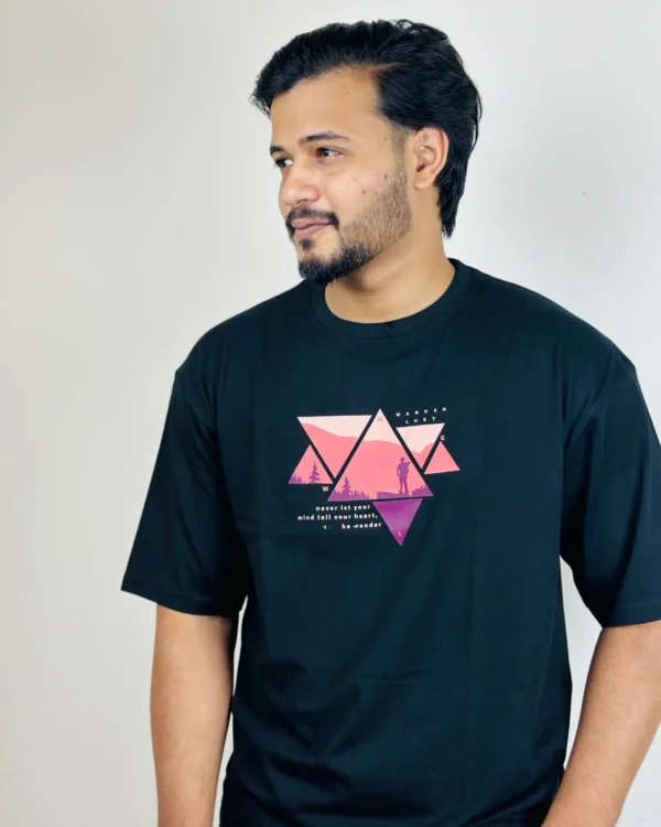 Travelers-Black drop shoulder T-shirt