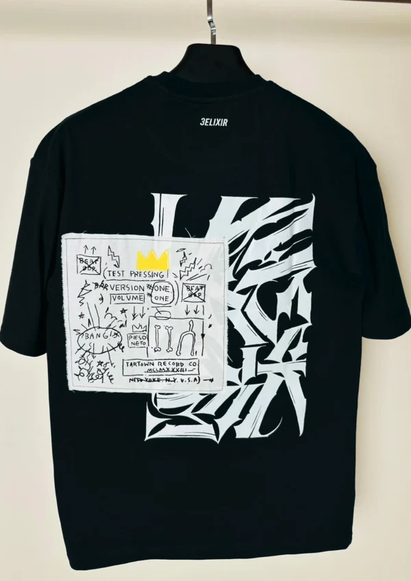 Crown-Black Drop shoulder T-shirt - Image 3