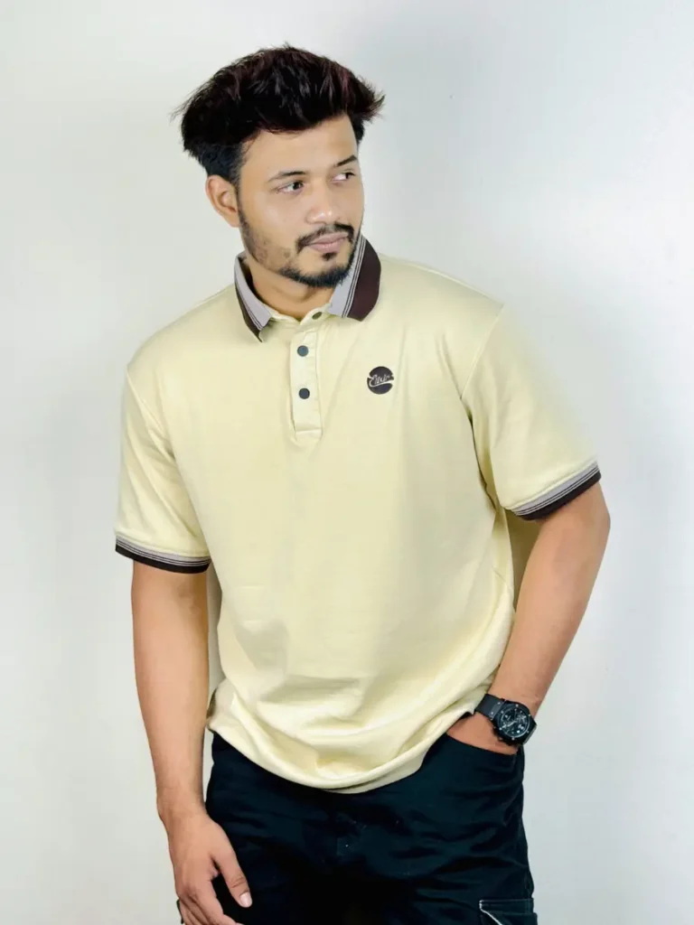 Oversized POLO that build from 1*1 rib