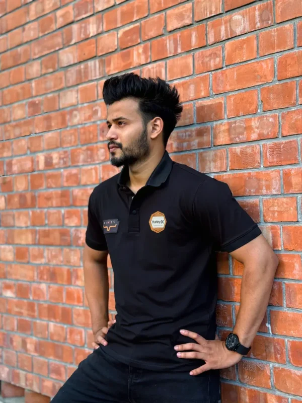 black premium polo from 3 elixir