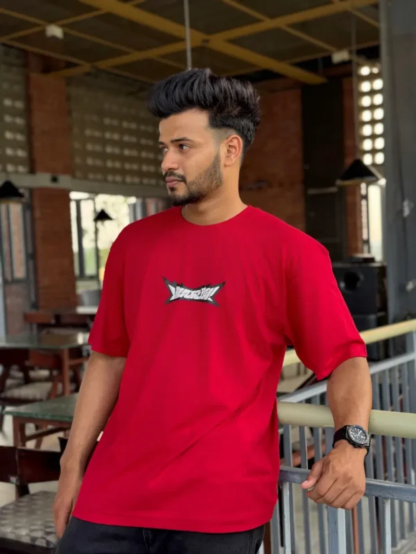 Crimson Flux Drop Shoulder T-shirt - Image 2