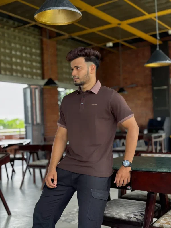 Mocha Edge Interlock Polo