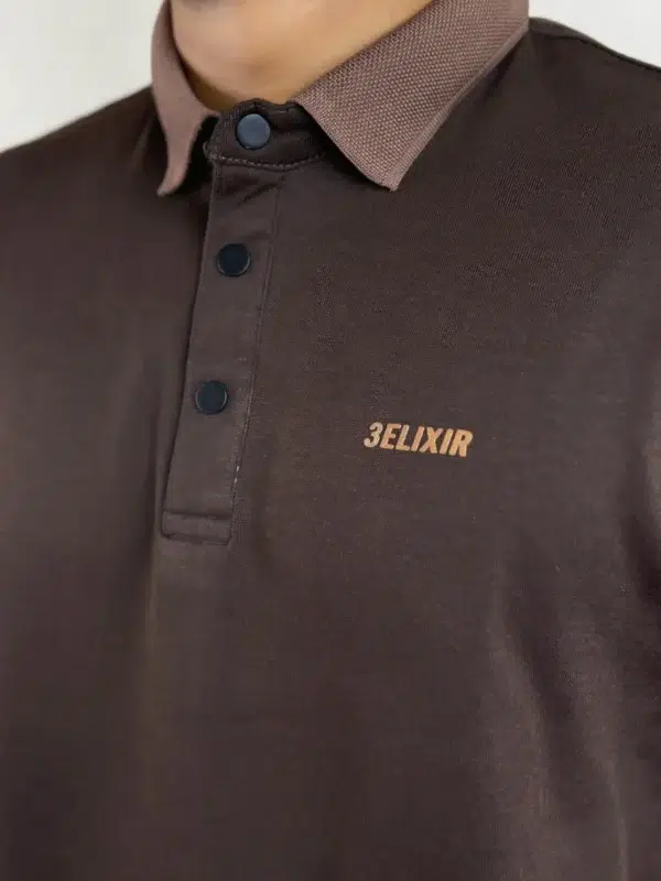 Mocha Edge Interlock Polo - Image 2