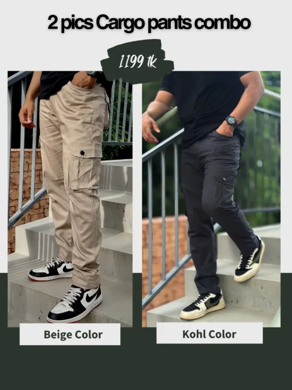 Beige and Kohl Pants combo