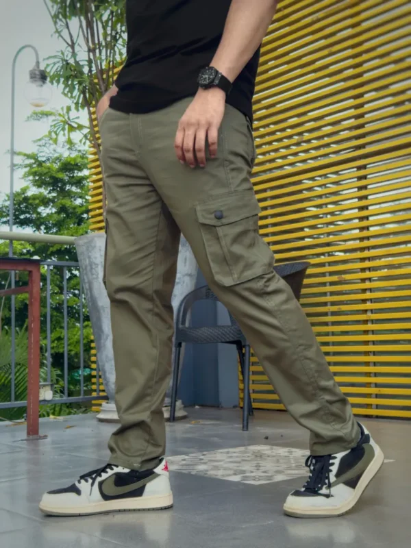 Olive 6 Pocket Cargo Pant - Image 3