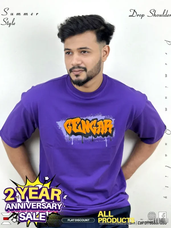 Ganger-Purple drop shoulder T- shirt