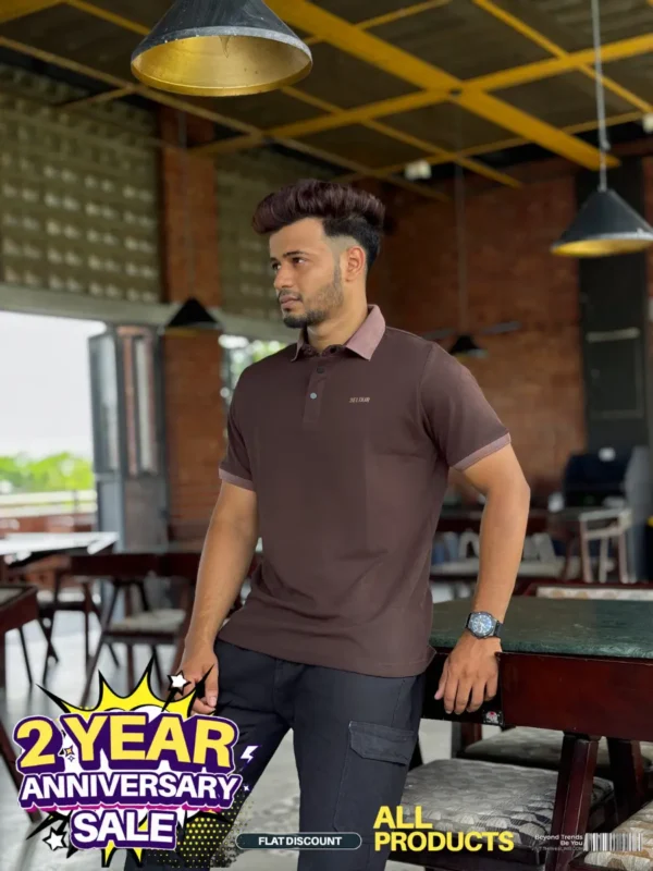 Mocha Edge Interlock Polo