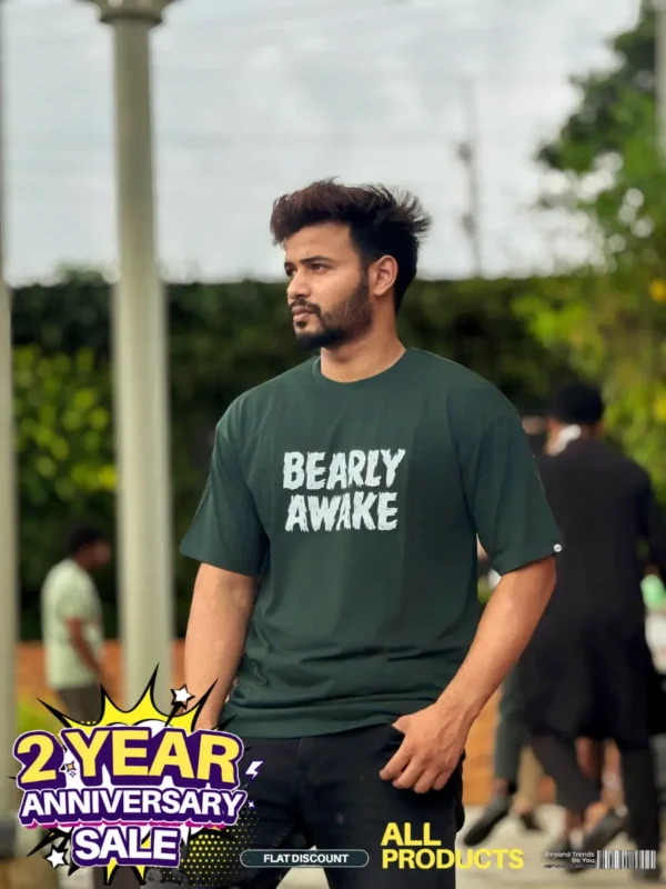 Bearly Awake Drop Shoulder T-shirt - Image 2