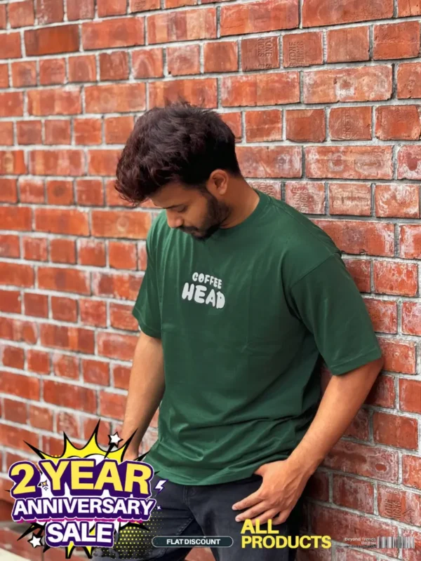 Coffee Head Drop Shoulder T-shirt - Image 2