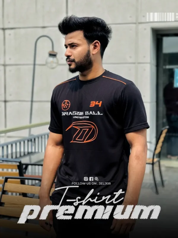 Black summer friendly T-shirt